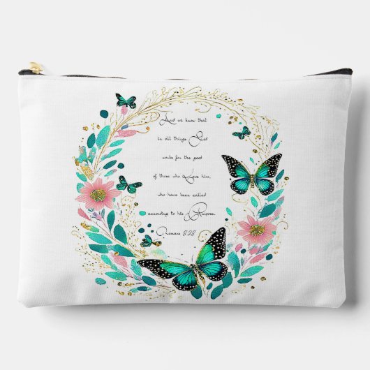 Romeinen 8:28 Bloemen en vlinders Etui (Voorkant)