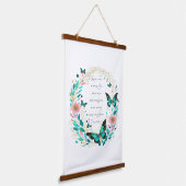 Romeinen 8:28 Bloemen en vlinders Hangend Wandkleed (Gebogen)