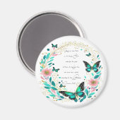 Romeinen 8:28 Bloemen en vlinders Magneet (Voorkant / Achterkant)