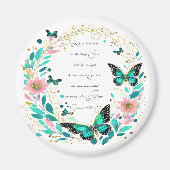 Romeinen 8:28 Bloemen en vlinders Magneet (Voorkant)