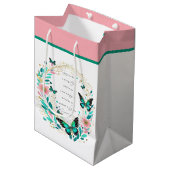 Romeinen 8:28 Bloemen en vlinders Medium Cadeauzakje (Voorkant Gekanteld)