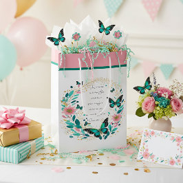 Romeinen 8:28 Bloemen en vlinders Medium Cadeauzakje