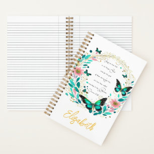 Romeinen 8:28 Bloemen en vlinders  Notitieboek