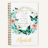 Romeinen 8:28 Bloemen en vlinders Notitieboek (Voorkant)