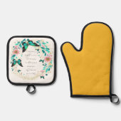 Romeinen 8:28 Bloemen en vlinders Ovenwant & Pannenlap Set (Voorkant)