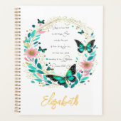 Romeinen 8:28 Bloemen en vlinders Planner (Voorkant)