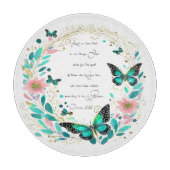 Romeinen 8:28 Bloemen en vlinders Snijplank (Voorkant)