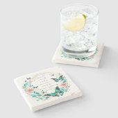 Romeinen 8:28 Bloemen en vlinders Stenen Onderzetter (Zijkant)