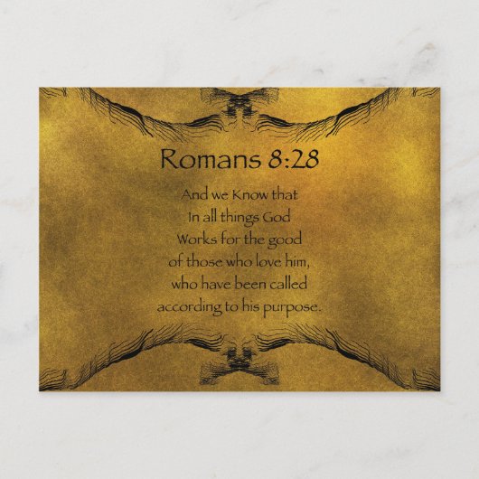 Romeinen 8:28 briefkaart (Voorkant)