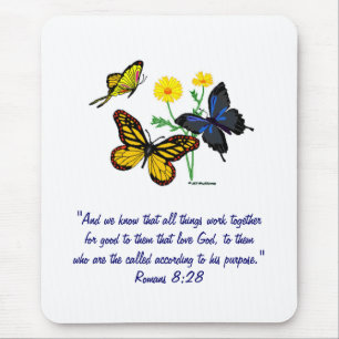 Romeinen 8:28 Butterflies Muismat
