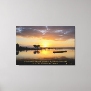 Romeinen 8:28 Christelijk Bijbelvers Canvas Art