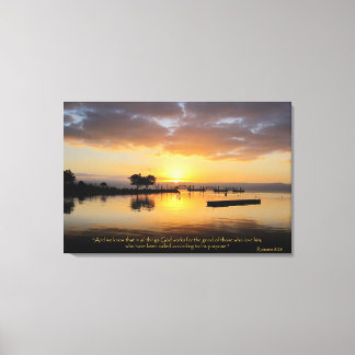Romeinen 8:28 Christelijk Bijbelvers Canvas Art