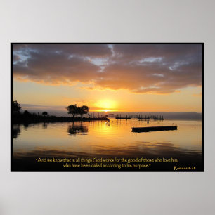 Romeinen 8:28 Christelijk Bijbelvers Poster