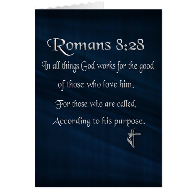Romeinen 8:28 christelijke Bijbelvers (Voorkant)