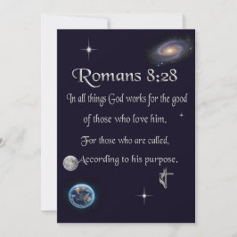 Romeinen 8:28 christelijke Bijbelvers Bedankkaart
