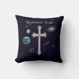 Romeinen 8:28 christelijke Bijbelvers Kussen