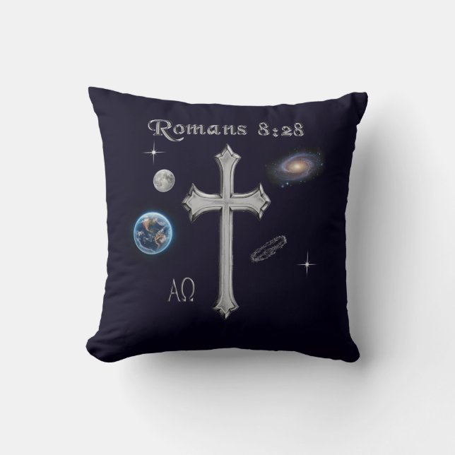 Romeinen 8:28 christelijke Bijbelvers Kussen (Voorkant)