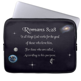 Romeinen 8:28 christelijke Bijbelvers Laptop Sleeve