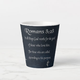 Romeinen 8:28 christelijke Bijbelvers Latte Mok