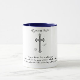 Romeinen 8:28 christelijke Bijbelvers Mok