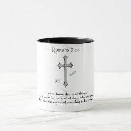 Romeinen 8:28 christelijke Bijbelvers Mok
