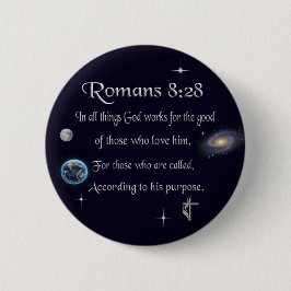 Romeinen 8:28 christelijke Bijbelvers Ronde Button 5,7 Cm