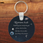 Romeinen 8:28 christelijke Bijbelvers Sleutelhanger (Voorkant)