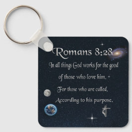 Romeinen 8:28 christelijke Bijbelvers Sleutelhanger