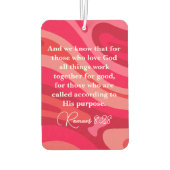 Romeinen 8:28 Christelijke Motivatie Schrift Luchtverfrisser (Achterkant)