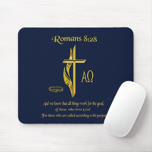 Romeinen 8:28 Christelijke Mousepad Muismat (Met muis)