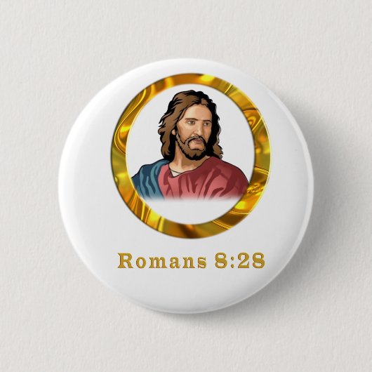 Romeinen 8:28 design ronde button 5,7 cm (Voorkant)
