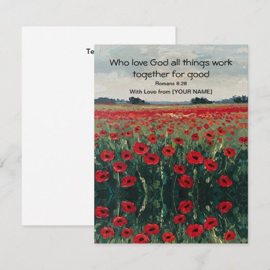Romeinen 8:28 Gepersonaliseerde platte Kaart (Voorkant / Achterkant)