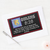 Romeinen 8:28 Gold Illuminated Letter bijbelprijso Rechthoekige Sticker (Envelop)