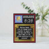 Romeinen 8 28 goudverlichte bijbelprijsopgave feestdagenkaart (Staand voorkant)