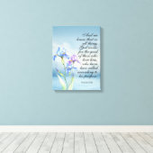 Romeinen 8:28 Iris Waterverf Canvas Afdruk (Insitu (Houten vloer))