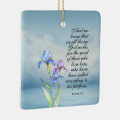 Romeinen 8:28 Iris Waterverf Keramisch Ornament (Rechts)