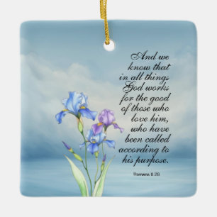 Romeinen 8:28 Iris Waterverf Keramisch Ornament
