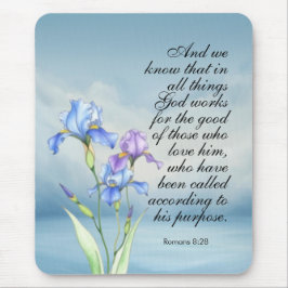 Romeinen 8:28 Iris Waterverf Muismat