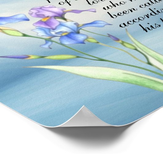 Romeinen 8:28 Iris Waterverf Poster (Hoek)