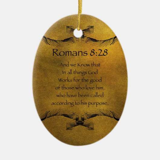 Romeinen 8:28 keramisch ornament (Voorkant)