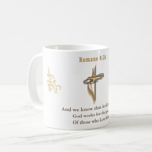 Romeinen 8:28 koffiemok (Voorkant links)