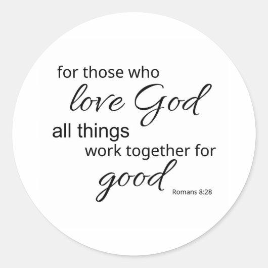 Romeinen 8:28 Kunststicker Ronde Sticker (Voorkant)
