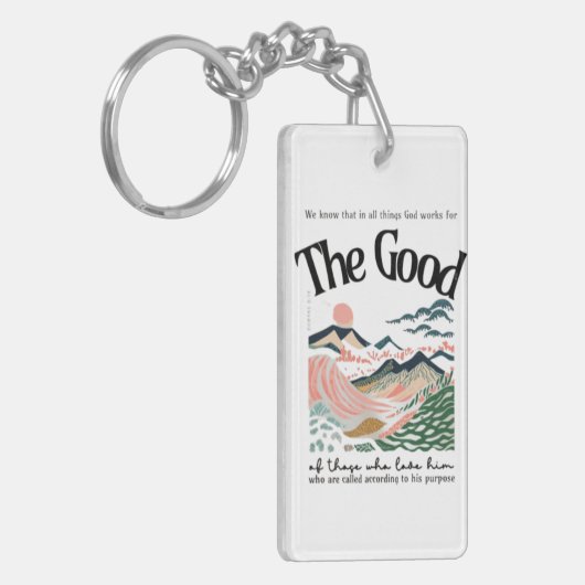 Romeinen 8:28 Kunstwerk Sleutelhanger (Voorkant Links)