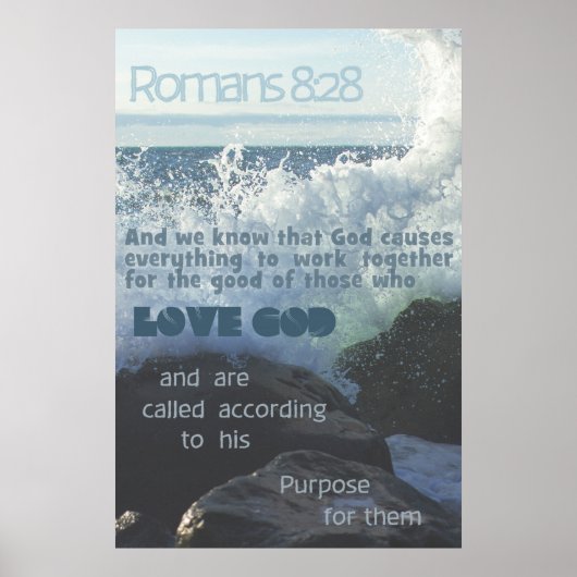 Romeinen 8:28 Oceaan Poster (Voorkant)