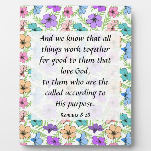 Romeinen 8:28 Plaque Fotoplaat (Voorkant)