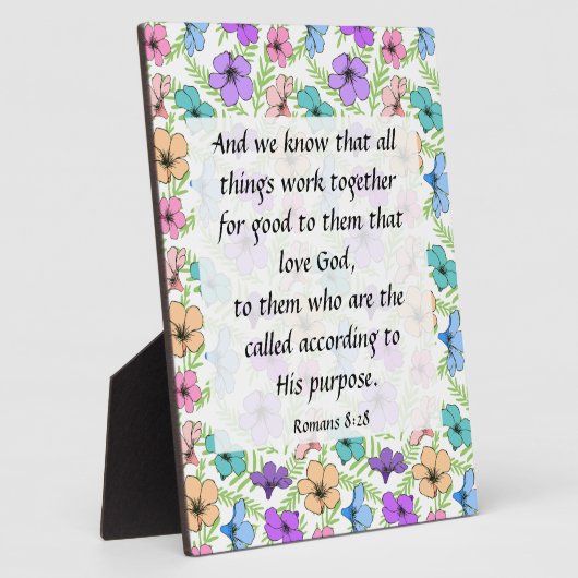 Romeinen 8:28 Plaque Fotoplaat (Zijkant)