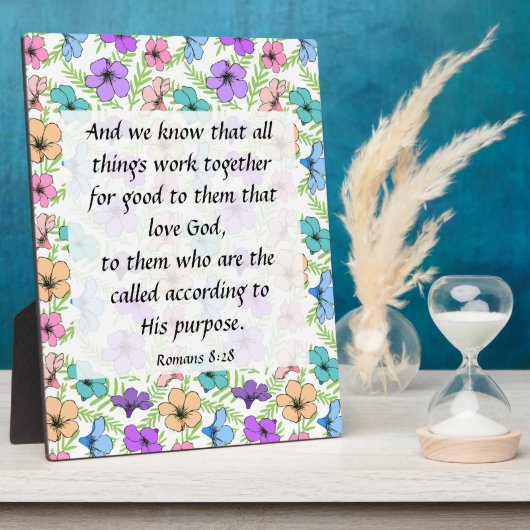 Romeinen 8:28 Plaque Fotoplaat (Zijkant)