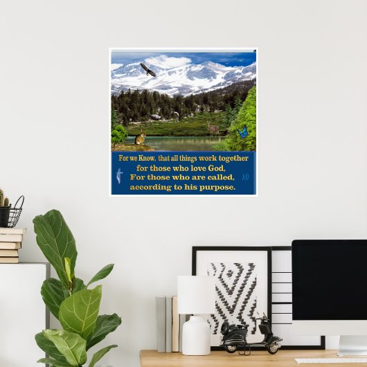 Romeinen 8:28 poster (Thuiskantoor)
