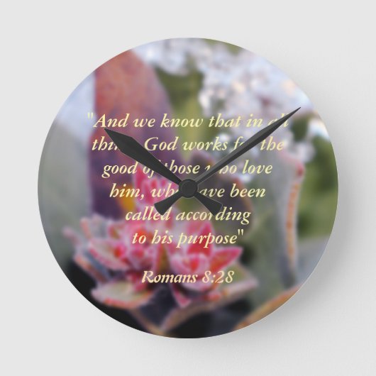 Romeinen 8:28 ronde klok (Voorkant)