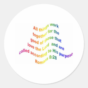 Romeinen 8 28 ronde sticker